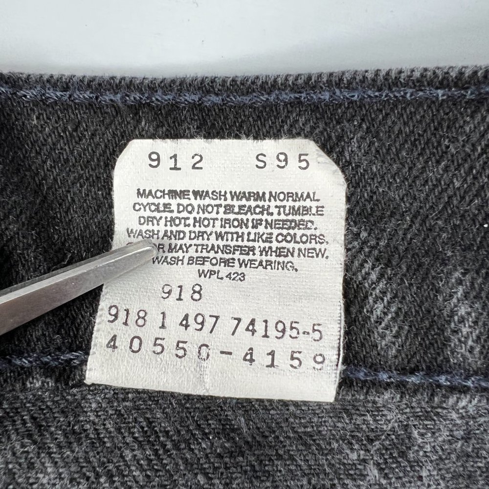 VTG 90s Levi's Jeans Men's 39 x 30* 550 Relaxed Straight Black Denim Orange Tab - Picture 6 of 16